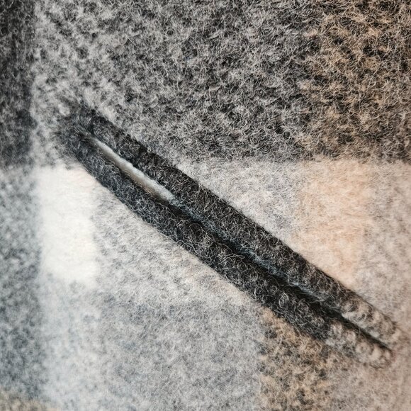 Cynthia Rowley Plaid Wool Coat Jacket Women's Grey Size M - Picture 5 of 7